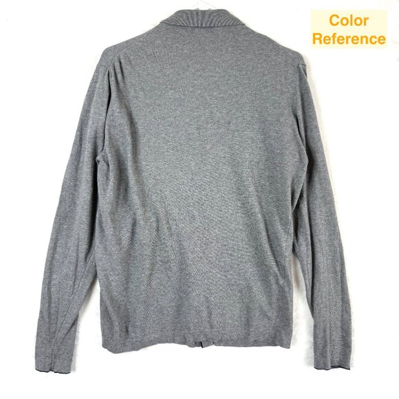 CAFE COTON Paris Portofino Preppy Collared Cotton Cardigan Sweater Mens L Gray - Picture 3 of 8
